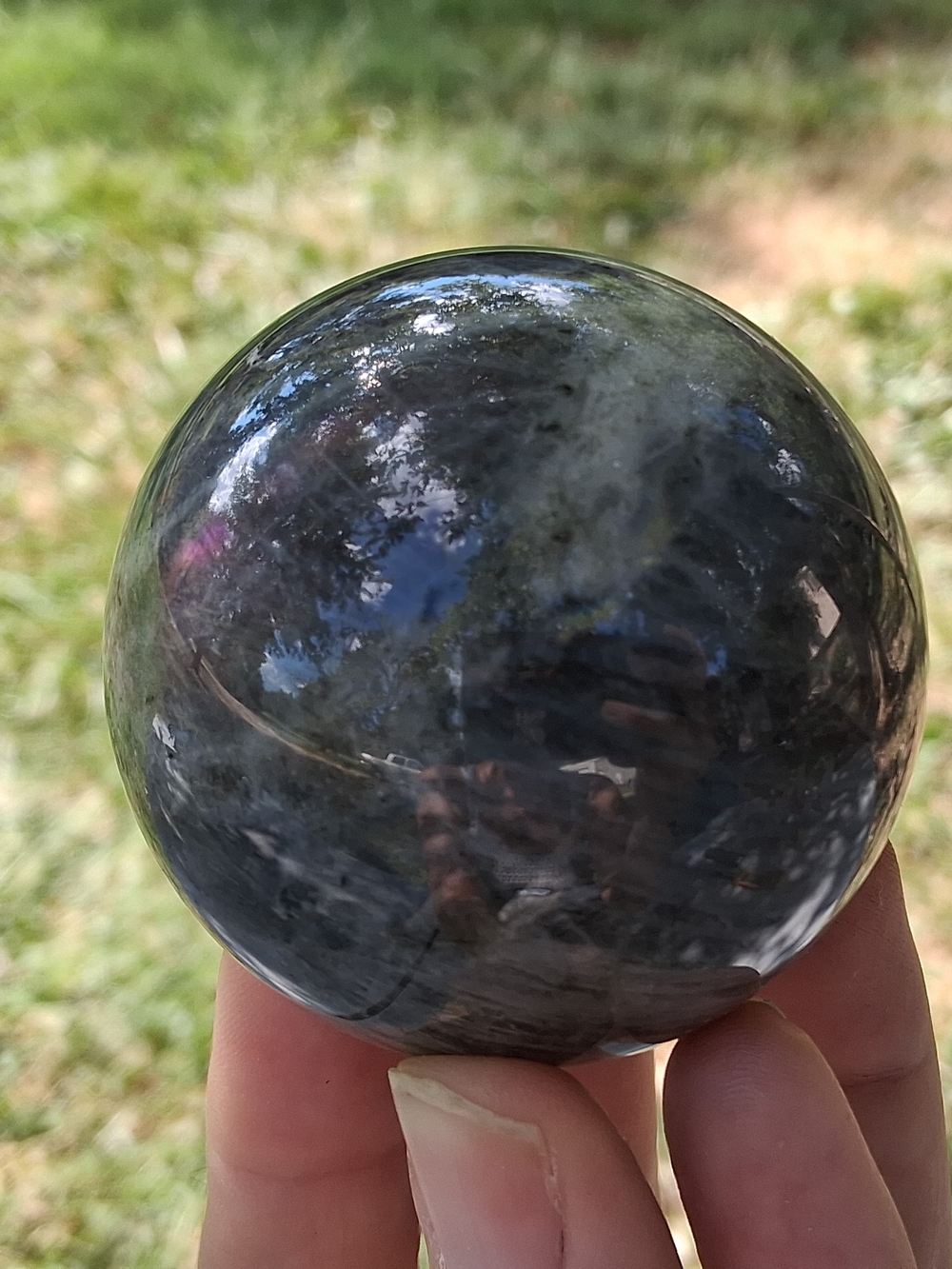 Natural Labradorite Crystal Sphere Blue Flash Polished Gemstone Mineral Ball